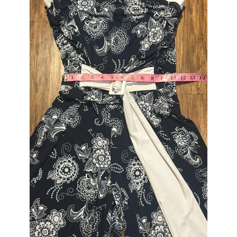 y2k Rare Editions Paisley Floral Jumpsuit Wide Leg cropped Belted - Picture 4 of 8